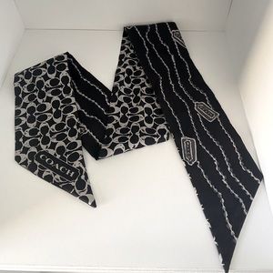 Coach logo twilly scarf - double sided 100% silk